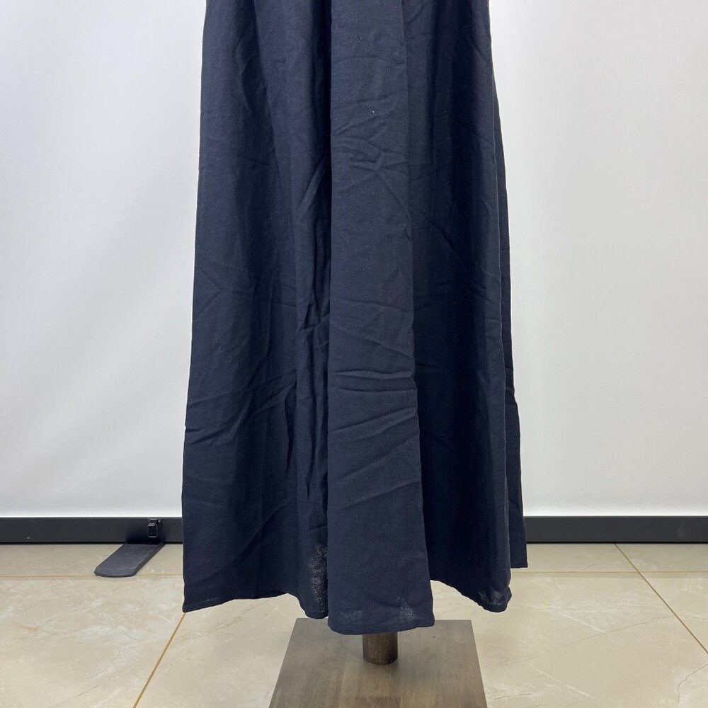 NWOT Farm Rio Linen Blend Black Sleeveless Maxi Dress Size L - Picture 4 of 12